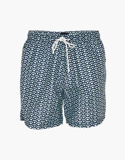 Costume boxer in tela mano pesca, stampa azzurra, , LOVABLE