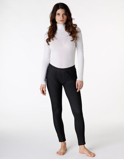 Treggings donna in cotone Relax&Go, nero, , LOVABLE