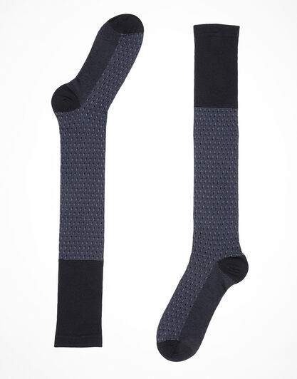 Calze lunghe da uomo in viscosa di bamboo, blu navy, , LOVABLE
