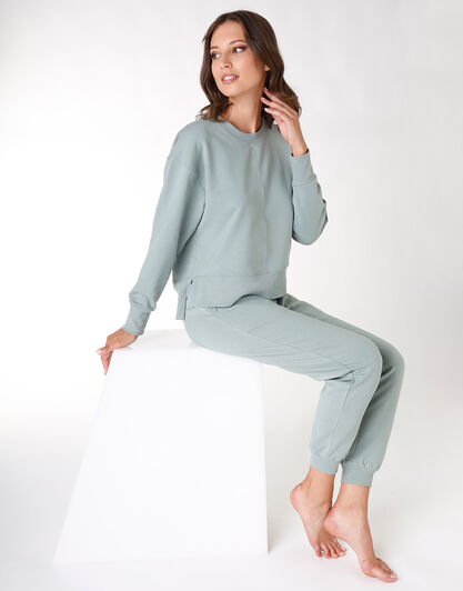 Nur Die – Felpa in cotone Relax&Go, verde eucalipto, , LOVABLE
