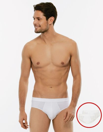Slip midi Bipack Cotton Stretch in cotone elasticizzato, bianco, , LOVABLE