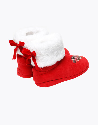 Stivaletto da casa con cuore applicato, rosso, , LOVABLE