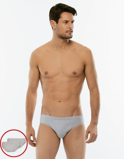 Slip bipack 100% Pure Cotton, grigio melange, , LOVABLE