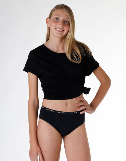 Slip da ciclo flusso medio lavabile MY FIRST PERIOD PANTIES, nero, , LOVABLE