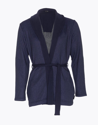 Felpa effetto piquet garzata blue jeans, , LOVABLE