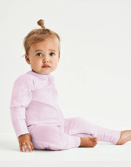 Tutina in cotone elasticizzato, tinto in filo rosa e bianco, , LOVABLE