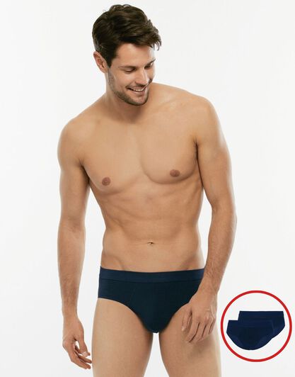 Slip midi Bipack Cotton Stretch in cotone elasticizzato,blu, , LOVABLE