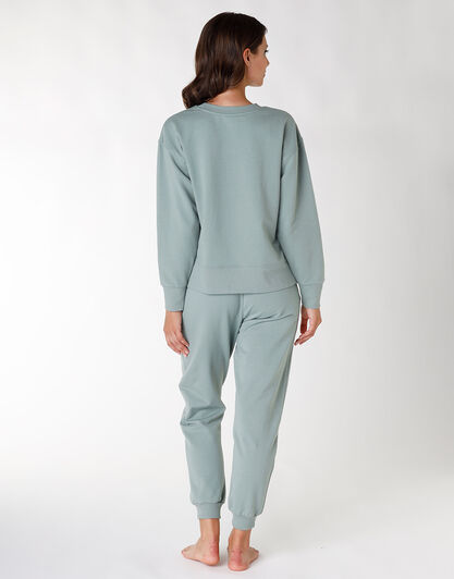 Nur Die – Felpa in cotone Relax&Go, verde eucalipto, , LOVABLE