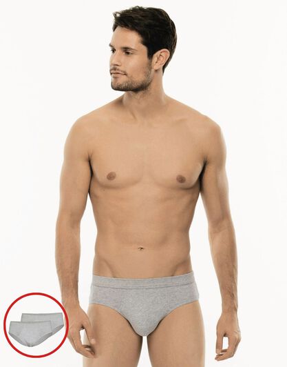 Slip midi Bipack Cotton Stretch in cotone elasticizzato, grigio, , LOVABLE