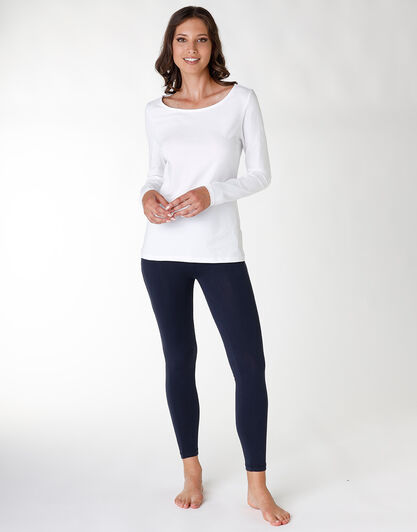 Nur Die – Maglia con scollo a barchetta in cotone Relax&Go, bianca, , LOVABLE
