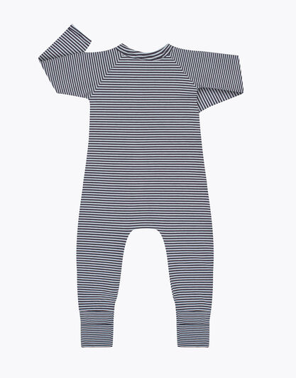 Tutina in cotone elasticizzato, tinto in filo grigio e bianco, , LOVABLE