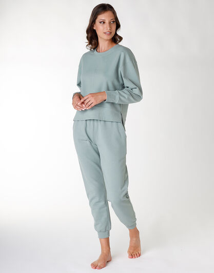 Nur Die – Felpa in cotone Relax&Go, verde eucalipto, , LOVABLE