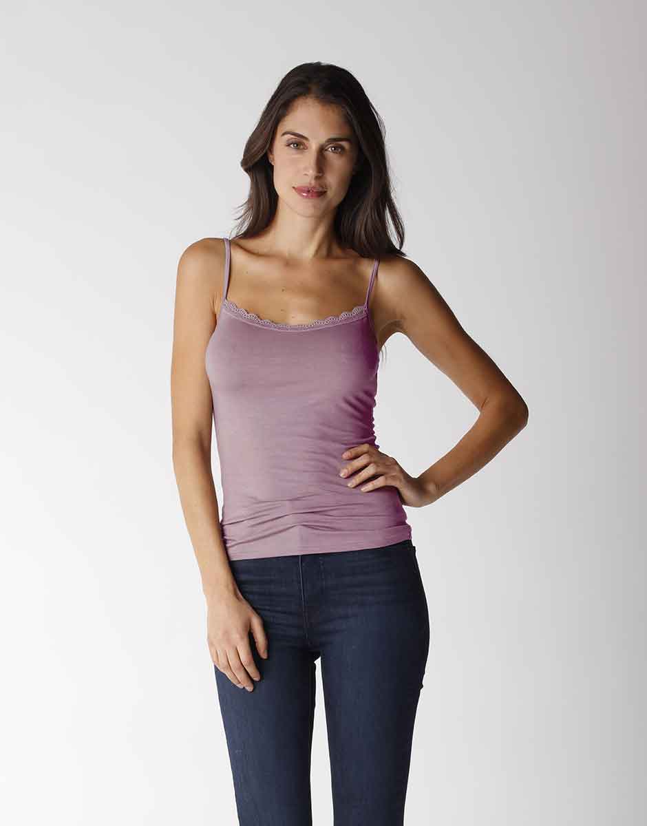 Lovable Damen Basic Soul Top in Viscosa Con Scollo in Pizzo Lovable Damen Basic Soul Top in Viscosa Con Scollo in Pizzo