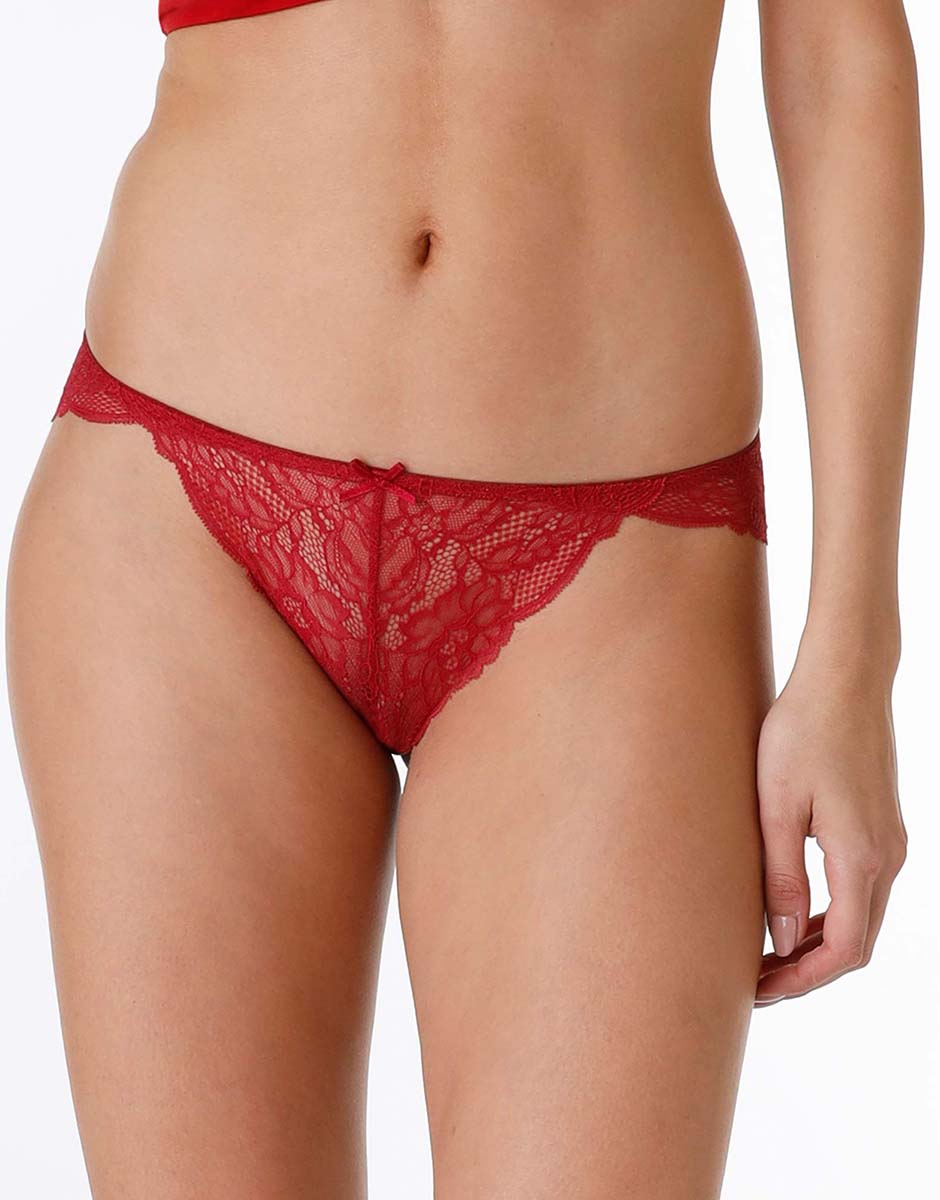 Reggiseno Di Pizzo Trasparente Sottile Non Foderato E Non Imbottito Rosso  Vino Con Banda In Rete Sottile E Ferretto