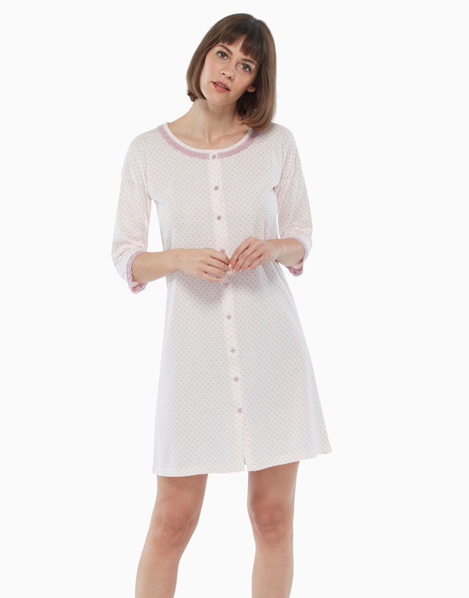 Donna Floreale 100/% cotone jersey manica corta Camicia da notte Camicia da Notte Nightwear
